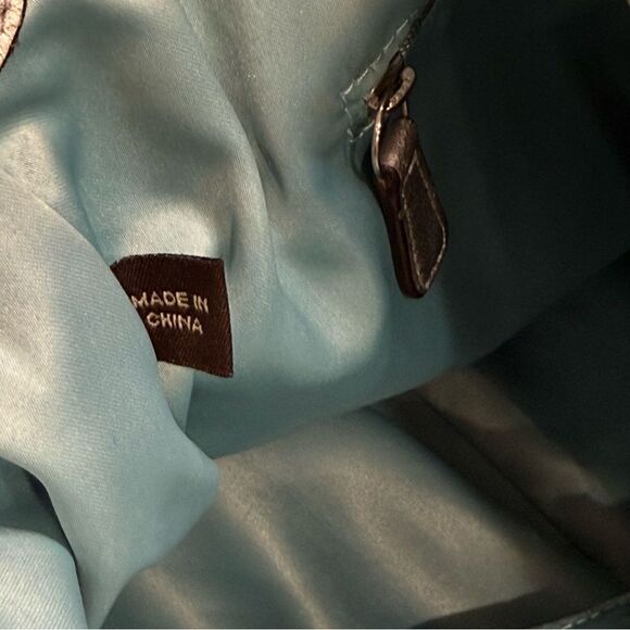 COACH POPPY LEATHER GLAM TOTE BAG ANTHRACITE vintage - Picture 13 of 16